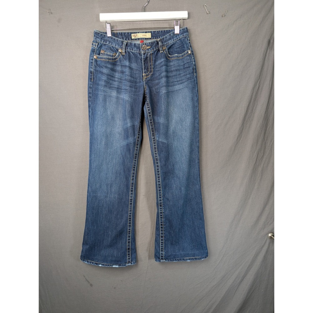 BKE Denim Kate Bootcut Jeans Blue Distressed 29x33.5 Womens Medium Wash Mid Rise